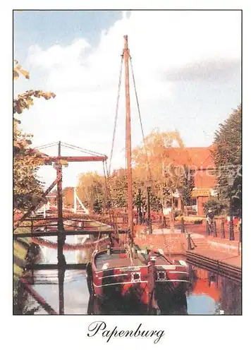 AK / Ansichtskarte Papenburg_Ems Holzbruecke Kanal Papenburg Ems