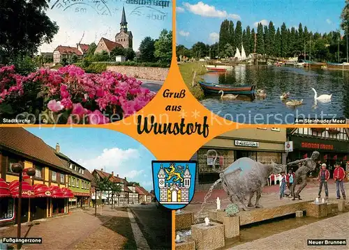 AK / Ansichtskarte Wunstorf Stadtkirche Steinhuder Meer Brunnen  Wunstorf