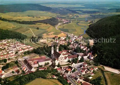 AK / Ansichtskarte Zwiefalten_Wuerttemberg Fliegeraufnahme mit Klosterkirche Zwiefalten Wuerttemberg