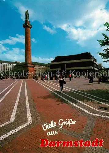 AK / Ansichtskarte Darmstadt Luisenplatz mit Ludwigssaeule Rathaus Darmstadt