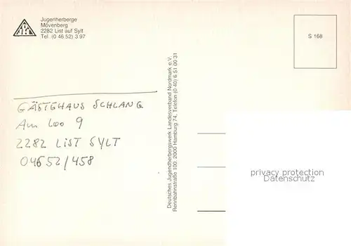 AK / Ansichtskarte List_Sylt Jugendherberge Moevenberg List_Sylt