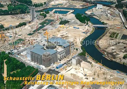 AK / Ansichtskarte Berlin Baustelle am Spreebogen Fliegeraufnahme Berlin