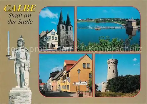 AK / Ansichtskarte Calbe_Saale Stephanskirche Saalepartie Roland Bernburger Strasse Wartenberg Calbe_Saale