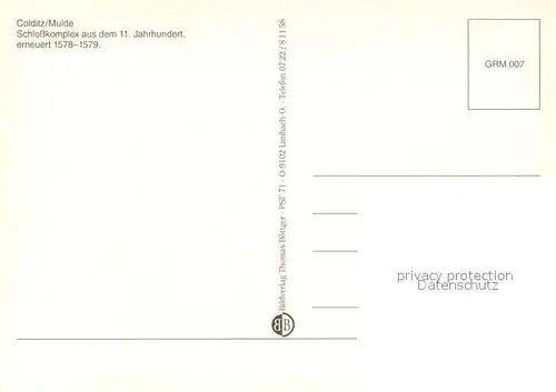 AK / Ansichtskarte Colditz Schlosskomplex Bruecke Muldepartie Colditz
