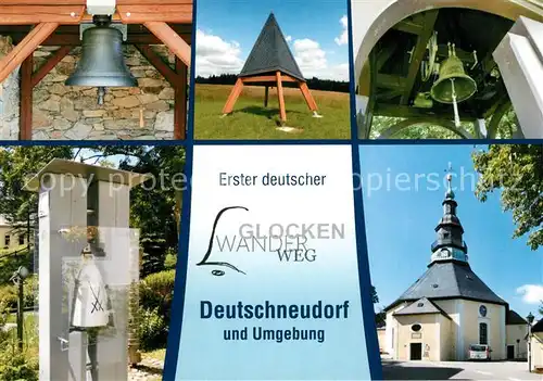 AK / Ansichtskarte Deutschneudorf Alte Ewigkeitsglocke Alte Taufglocke Friedhof Schulglocke Glocke aus Meissner Porzellan Bergkirche Deutschneudorf
