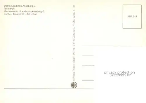 AK / Ansichtskarte Doerfel_Olbernhau Teilansicht Hermannsdorf Kirche Teilansicht Talmuehle Doerfel Olbernhau