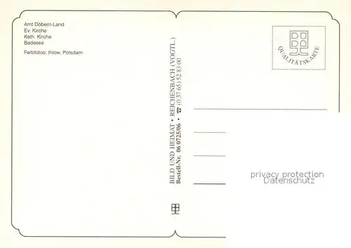 AK / Ansichtskarte Doebern_Niederlausitz Amt Doebern Ev Kirche Kath Kirche Badesee Doebern_Niederlausitz