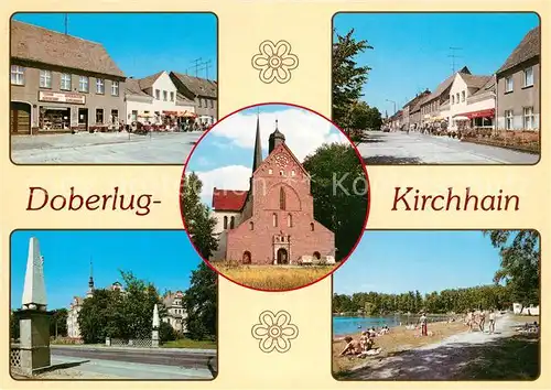 AK / Ansichtskarte Doberlug Kirchhain Markt Kirche Schloss Bad Erna Doberlug Kirchhain