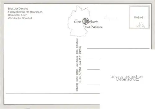 AK / Ansichtskarte Doernthal_Erzgebirge oelmuehle Fachwerkhaus am Haselbach Doernthaler Teich Wehrkirche  Doernthal Erzgebirge