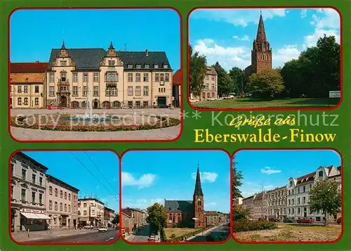 AK / Ansichtskarte Finow_Eberswalde Schloss Kirche Strassenpartien Finow Eberswalde