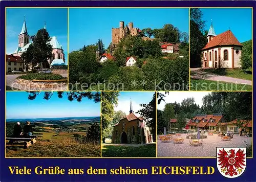 AK / Ansichtskarte Eichsfeld_Duderstadt Dom Burg Hanstein Wallfartskirche Klueschen Dieteroeder Klippen Wallfahrtskirche Etzelbach Erholungspark Neun Brunnen Eichsfeld_Duderstadt