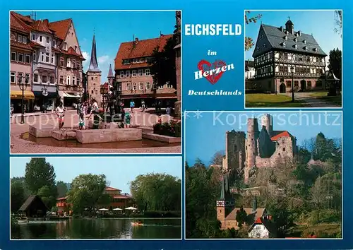 AK / Ansichtskarte Eichsfeld_Duderstadt Marktplatz Seeburger See Gieboldehausen Burg Hanstein Eichsfeld_Duderstadt