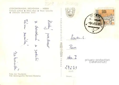 AK / Ansichtskarte Merin Celkovy pohled Stred abce Nova vystavba Zakladni devitileta ikola 