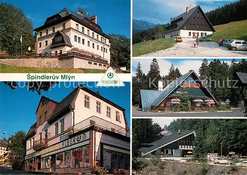AK / Ansichtskarte Spindleruv_Mlyn_Spindlermuehle Hotel Praha Obchodni stredisko Hotel Alberon Restaurace Myslivna Vinarna Labuznik Spindleruv_Mlyn