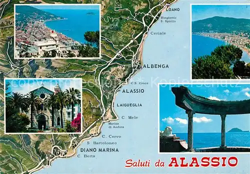 AK / Ansichtskarte Alassio Panorama Kirche  Alassio