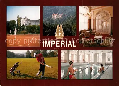 AK / Ansichtskarte Karlovy_Vary Kur Hotel Imperial Tennis Golf Hallenbad Karlovy Vary