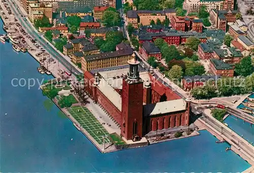 AK / Ansichtskarte Stockholm Stadshuset Fliegeraufnahme Stockholm
