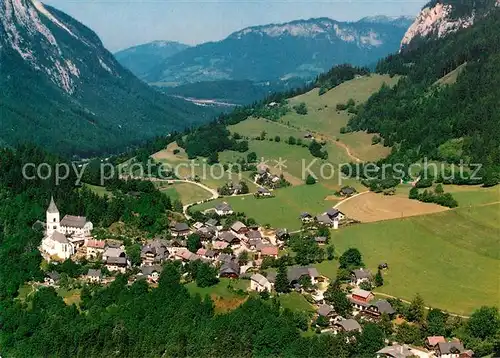 AK / Ansichtskarte Puergg Trautenfels Johanneskapelle und Pfarrkirche Fliegeraufnahme Puergg Trautenfels