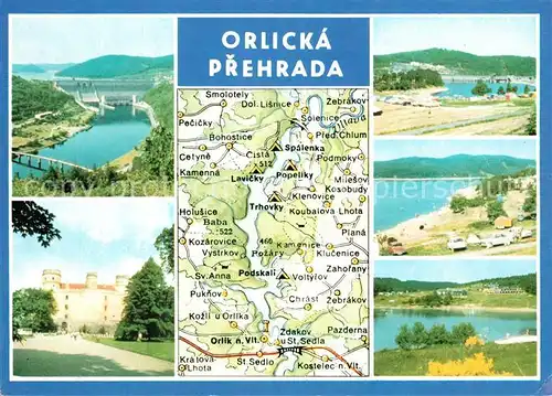 AK / Ansichtskarte Orlicka_Prehrada Hraz Zamek Orlik Varejna taboriste Popeliky Trhovky Podskali Orlicka Prehrada