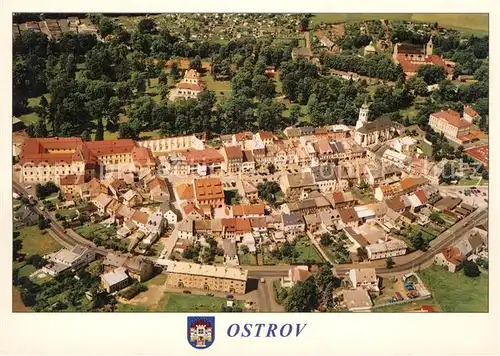 AK / Ansichtskarte Ostrov Fliegeraufnahme Ostrov