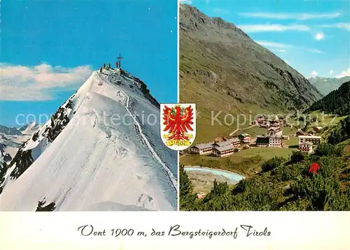 AK / Ansichtskarte Vent_Tirol Bergsteiger Gipfelkreuz Panorama Vent_Tirol