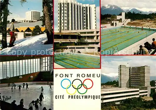 AK / Ansichtskarte Font Romeu Odeillo Via Station dete et dhiver Divers aspects du Centre Preolympique et du Lycee climatique sportif Font Romeu Odeillo Via
