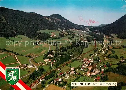 AK / Ansichtskarte Steinhaus_am_Semmering Fliegeraufnahme mit Semmering Pass und Pinkenkogel Steinhaus_am_Semmering