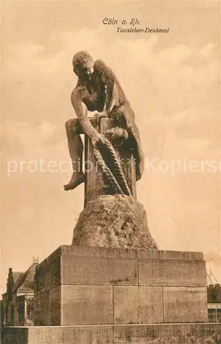 AK / Ansichtskarte Coeln_Rhein Tauzieher Denkmal Coeln_Rhein