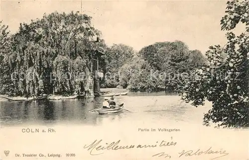 AK / Ansichtskarte Coeln_Rhein Volksgarten See Coeln_Rhein