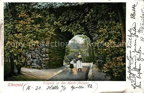 AK / Ansichtskarte Elberfeld_Wuppertal Eingang Hardt Anlagen Elberfeld Wuppertal