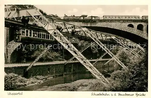 AK / Ansichtskarte Wuppertal Schwebebahn Sonnborner Bruecke Wuppertal