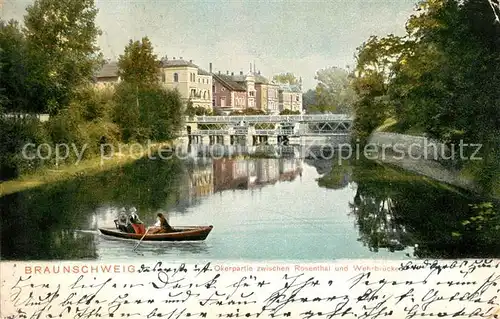 AK / Ansichtskarte Braunschweig Okerpartie Rosenthal Wehrbruecke Braunschweig