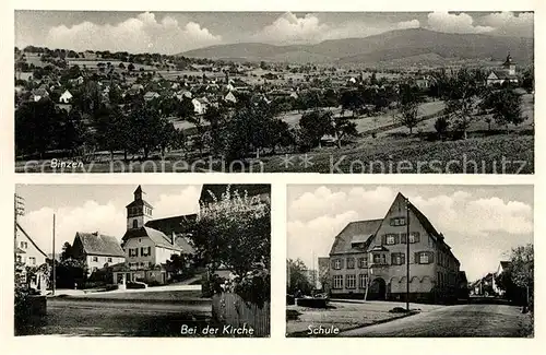 AK / Ansichtskarte Binzen_Baden Kirche Schule Binzen_Baden