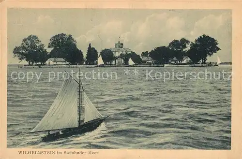 AK / Ansichtskarte Steinhuder_Meer Wilhelmstein Segelboot Steinhuder Meer