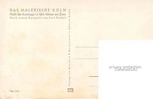 AK / Ansichtskarte Koeln_Rhein Nach der 11 Uhr Messe am Dom Kuenstlerkarte Koeln_Rhein