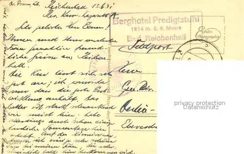 AK / Ansichtskarte Bad_Reichenhall Berghotel Predigtstuhl Bad_Reichenhall