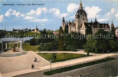 AK / Ansichtskarte Hannover Rathaus und Maschpark Hannover