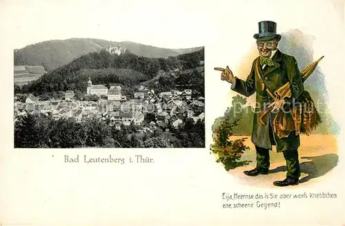 AK / Ansichtskarte Bad_Leutenberg Stadtblick mit Karikatur Bad_Leutenberg