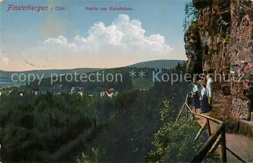 AK / Ansichtskarte Finsterbergen Partie am Hainfelsen Finsterbergen