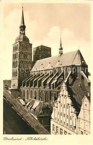 AK / Ansichtskarte Stralsund_Mecklenburg_Vorpommern Nikolaikirche Stralsund_Mecklenburg
