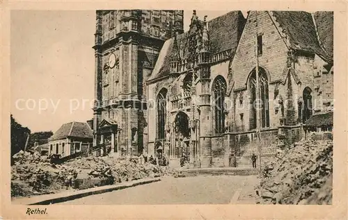 AK / Ansichtskarte Rethel_Ardennes Zerstoerte Kirche Ruinen Truemmer 1. Weltkrieg Rethel Ardennes