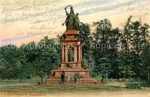 AK / Ansichtskarte Hannover Kriegerdenkmal Litho Soldatenkarte Hannover