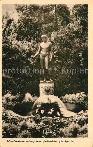 AK / Ansichtskarte Altenstein_Bad_Liebenstein Brunnen Statue Park Handwerkererholungsheim Altenstein_Bad
