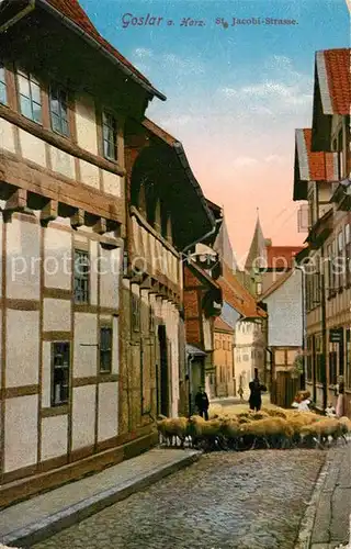 AK / Ansichtskarte Goslar St Jacobi Strasse Altstadt Schafe Goslar