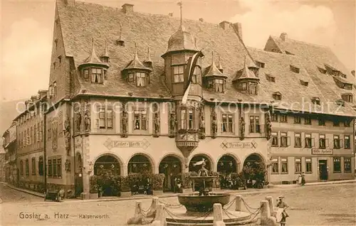 AK / Ansichtskarte Goslar Kaiserworth Gildehaus Historisches Gebaeude Brunnen Goslar