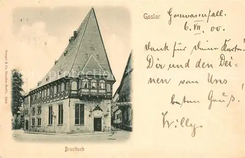 AK / Ansichtskarte Goslar Restaurant Brusttuch Fachwerkhaus Historisches Gebaeude Goslar