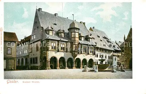AK / Ansichtskarte Goslar Kaiserworth Gildehaus Historisches Gebaeude Brunnen Goslar