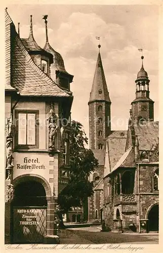 AK / Ansichtskarte Goslar Kaiserworth Marktkirche Rathaustreppe Kupfertiefdruck Goslar