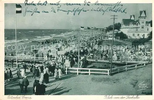 AK / Ansichtskarte Cranz_Ostseebad Blick von der Lesehalle Strand Promenade Cranz_Ostseebad