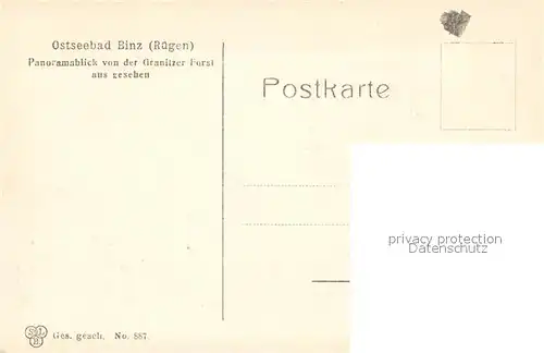 AK / Ansichtskarte Binz_Ruegen Panorama Blick von der Granitzer Forst aus gesehen Binz_Ruegen